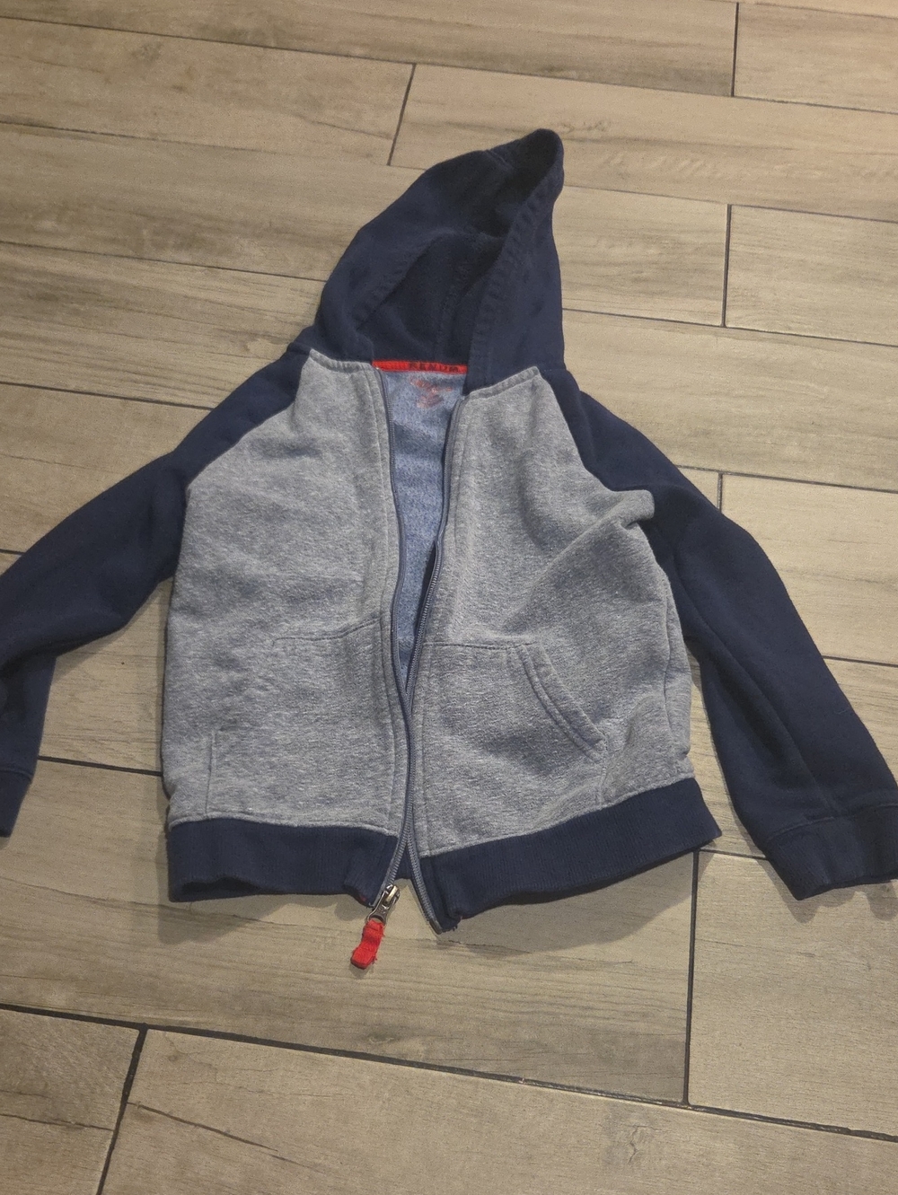 Cat & Jack Navy and Heather Gray Kids Zip Hoodie